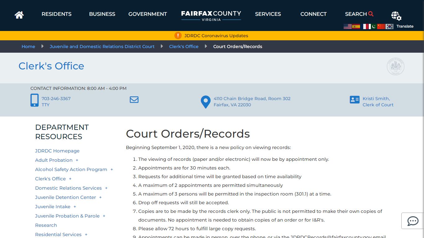 Court Orders/Records | Juvenile and Domestic Relations ...